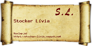 Stocker Lívia névjegykártya